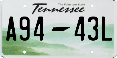 TN license plate A9443L