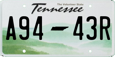 TN license plate A9443R