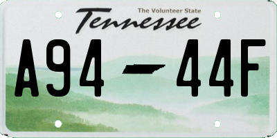 TN license plate A9444F