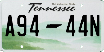 TN license plate A9444N