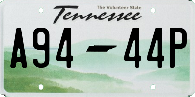 TN license plate A9444P