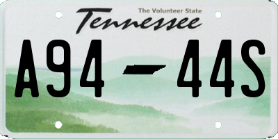TN license plate A9444S