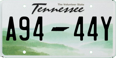 TN license plate A9444Y