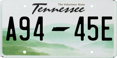 TN license plate A9445E