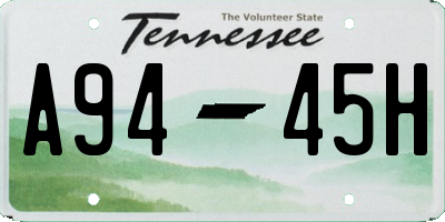 TN license plate A9445H