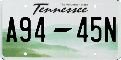 TN license plate A9445N