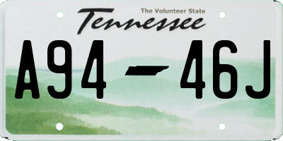 TN license plate A9446J