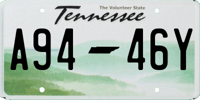 TN license plate A9446Y