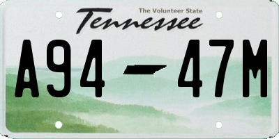 TN license plate A9447M