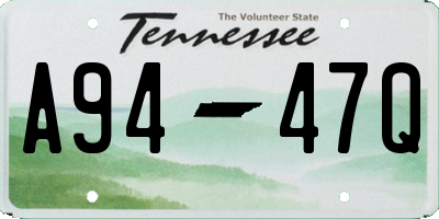 TN license plate A9447Q