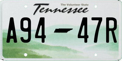 TN license plate A9447R