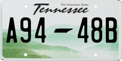 TN license plate A9448B