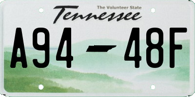 TN license plate A9448F