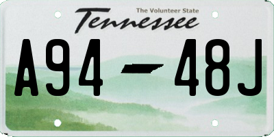 TN license plate A9448J