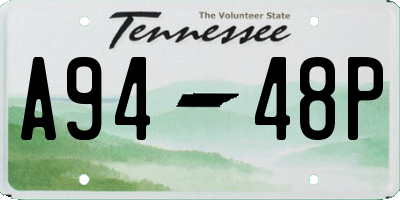 TN license plate A9448P