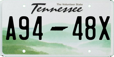 TN license plate A9448X