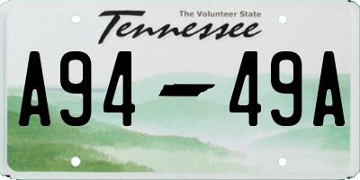 TN license plate A9449A