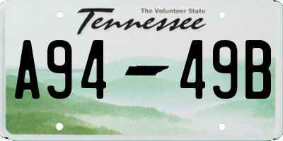 TN license plate A9449B