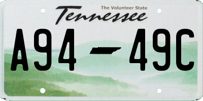 TN license plate A9449C