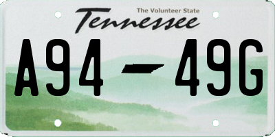 TN license plate A9449G