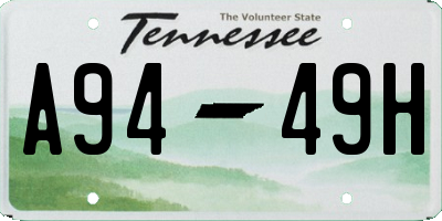 TN license plate A9449H