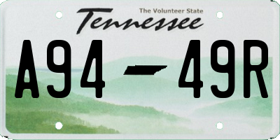 TN license plate A9449R