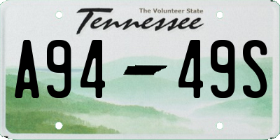 TN license plate A9449S