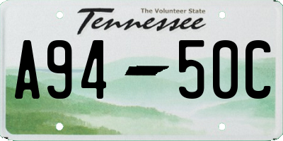 TN license plate A9450C