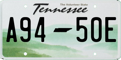 TN license plate A9450E