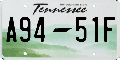 TN license plate A9451F