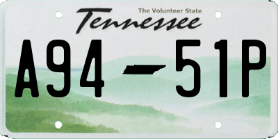 TN license plate A9451P