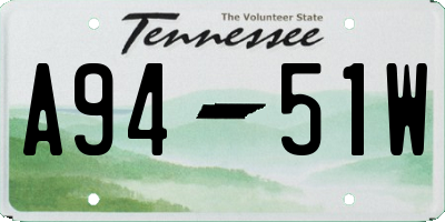 TN license plate A9451W
