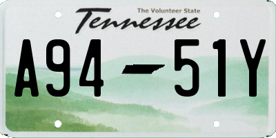 TN license plate A9451Y