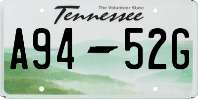 TN license plate A9452G