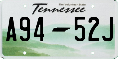 TN license plate A9452J