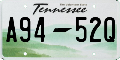 TN license plate A9452Q