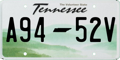 TN license plate A9452V