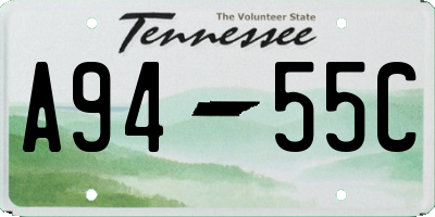 TN license plate A9455C