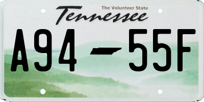 TN license plate A9455F