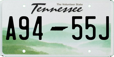 TN license plate A9455J