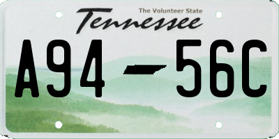 TN license plate A9456C