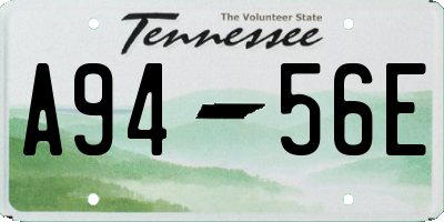 TN license plate A9456E