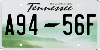 TN license plate A9456F