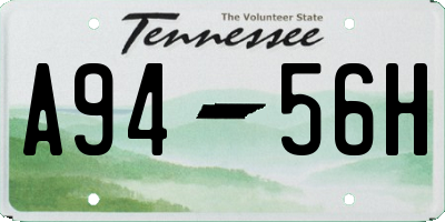 TN license plate A9456H