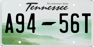 TN license plate A9456T