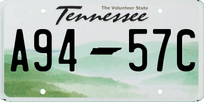 TN license plate A9457C