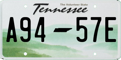TN license plate A9457E