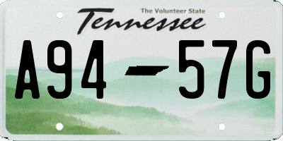 TN license plate A9457G
