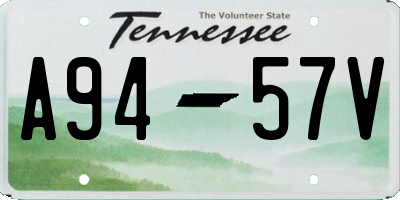 TN license plate A9457V