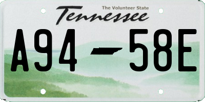 TN license plate A9458E